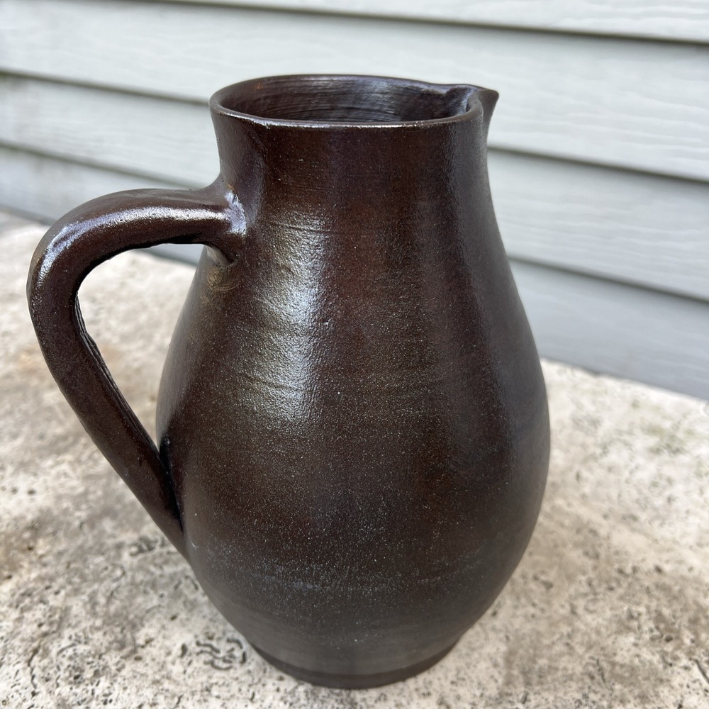 Jean Dubost Noron la Poterie France Sandstone Pottery 8.5" Pitcher Signed Vtg - Picture 4 of 9